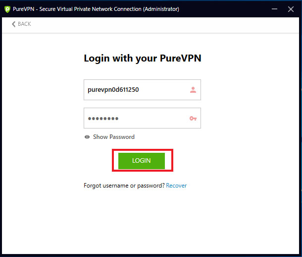 purevpn login